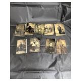 Collection of 9 antique tintype photographs