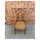 Vintage wooden cane chair