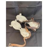 Vintage metal strap-on roller skates