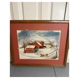 Framed winter farmhouse print