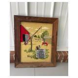 Vintage crewel embroidery art
