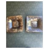 Set of two square decorative bowls