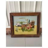 Vintage crewel embroidery art