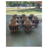 Set of 8 vintage Gerz mugs