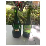 Two vintage Green bottles