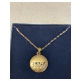 PEACE PENDANT NECKLACE W/ SWAROVSKI CRYSTALS