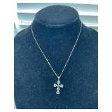ESPIRITO SANTO AQUAMARINE CROSS PENDANT NECKLACE