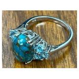 BLUE TOPAZ SIZE 6 STERLING RING