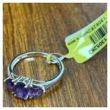 AMETHYST IN STERLING SIZE 7 RING