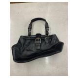 COACH HAMPTON BLACK LEATHER SATCHEL HANDBAG