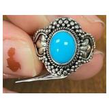 SLEEPING BEAUTY TURQUOISE RING IN STERING SIZE 5