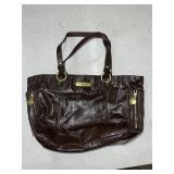 COACH MEDIUM BROWN PATENT LEATHER SHOULDER BAG