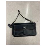 COACH BLACK LEATHER WRISTLET