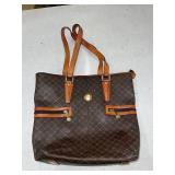 RIONI MONOGRAM LEATHER SHOULDER BAG