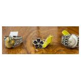 (3)- ASSORTED STYLE SIZE 6 RINGS