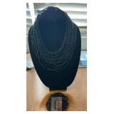 20' MULTI-COLOR BEADS W/ WOOD CLASP & BRACELET