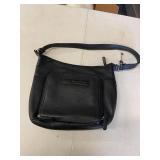 BLACK LEATHER SHOULDER BAG