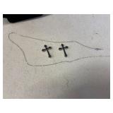 TWO CROSS PENDANT WITH CHAIN