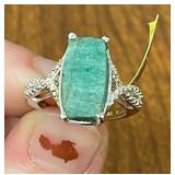 SAKOTA EMERALD RING IN STERLING SILVER SIZE 5