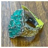 ZAMBIAN EMERALD RING IN 14K YG STERLING