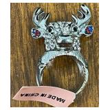 DEER WITH ANTLERS RING SIZE 6