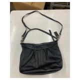 VINTAGE COACH BLACK LEATHER CROSSBODY BAG