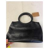 BLACK LEATHER FOSSIL HAND BAG