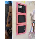 (3)- SMALL PINK FELT JEWELRY DISPLAY CASES
