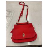 RED LEATHER CROSSBODY BAG