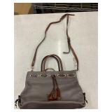 DOENEY & BOURKE GRAY TONED HOBO CROSSBODY PURSE