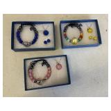 (3)- ASSORTED WATCH, EARRING, & NECKLACE SETS