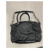 COACH BLACK LEATHER SHOULDER BAG WITH STRAP