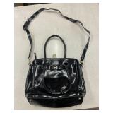 KATE SPADE SHINY BLACK LEATHER CROSSBODY PURSE