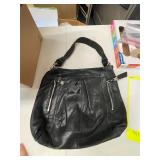 LARGE BLACK LEATHER TOTE BAG