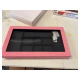 PINK FELT JEWELRY DISPLAY CASE