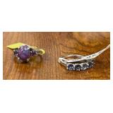 (2)- STERLING SILVER SIZE 5 RINGS