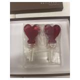 (2)- HEART SHAPED WINE STOPPERS