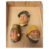(3)- VINTAGE 1960-70S BOSSONS HEAD FIGURINES