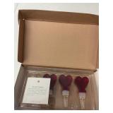 (3)- HEART SHAPED WINE STOPPERS