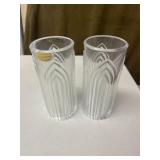 (2)- 7' CRYSTAL VASES