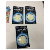(3)- PACKS OF GLOW IN THE DARK STARS
