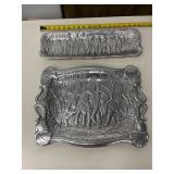 (2)- METAL ELEPHANT PLATTERS