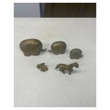 ASSORTED BRASS ANIMAL FIGURES