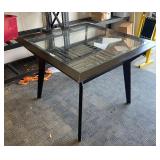 SQUARE GLASS TOP DINING TABLE