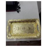 PLASTIC GOLD TONE PLATTER