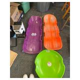 (3)- PLASTIC SNOW SLEDS