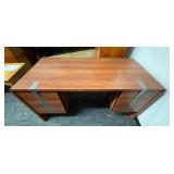 LARGE SOLID WOOD DESK WITH DRAWERS