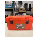 19' PLASTIC TOOL BOX WITH CONTENTS
