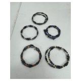 (5)- MAGNETIC HEMATITE CAT EYE BRACELETS