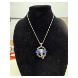 LAPIS LAZULI PENDANT W/ 20' STAINLESS CHAIN